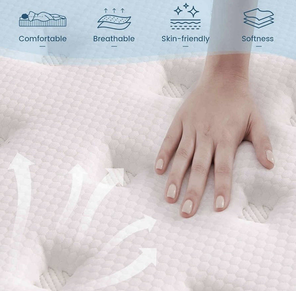 Queen Size Mattress, 12 Inch Hybrid Memory Foam Mattress in a Box Pocket Springs