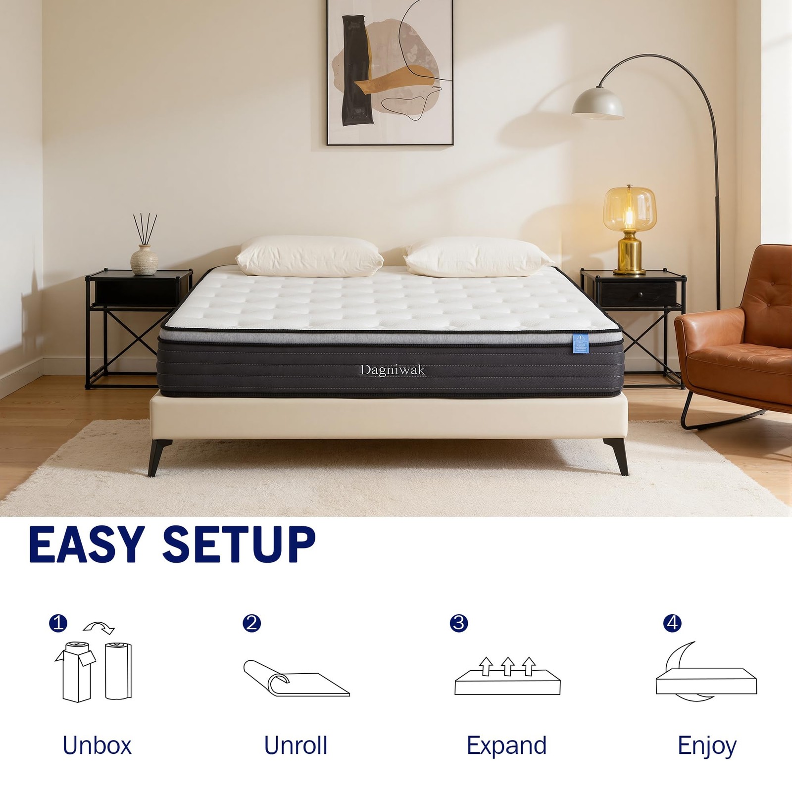 12 Inch Fueen Memory Foam Mattress, Comfort Sleep, Medium Firm Feel, Decompre…
