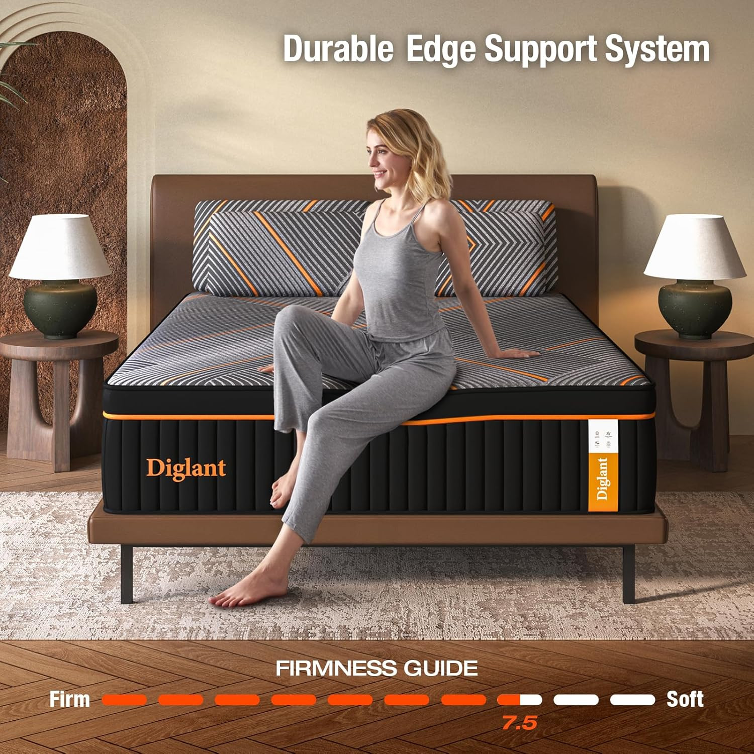 Queen Mattress, 14 Inch Plush Hybrid Mattress Memory Foam with Individually Pock
