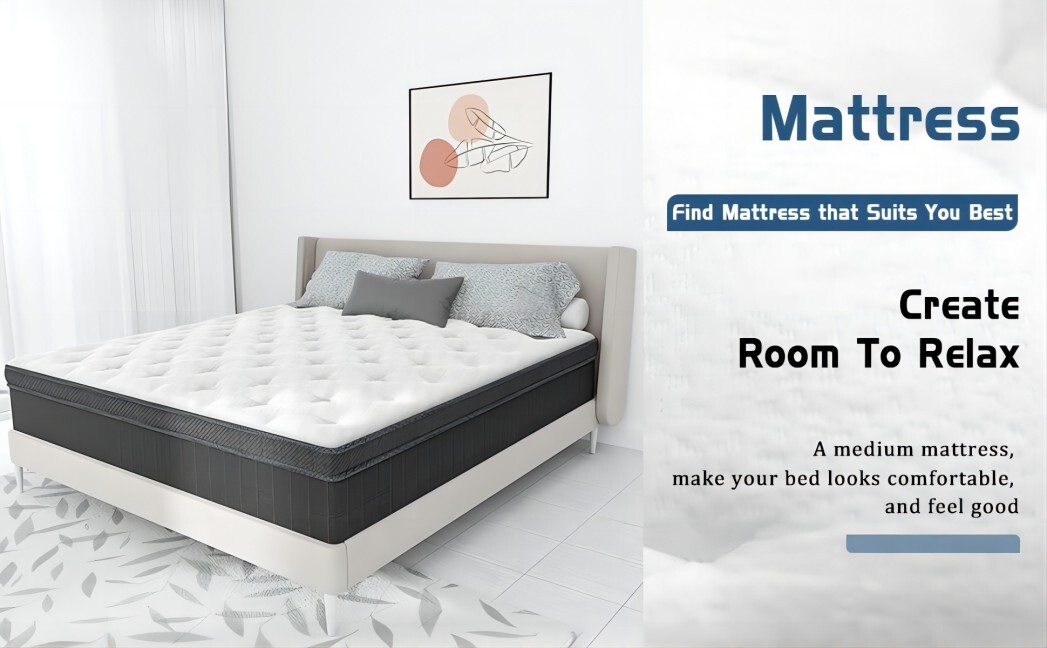 12/14 Inch Mattress in A Box Twin Full Queen King Size Innerspring Memory Foam