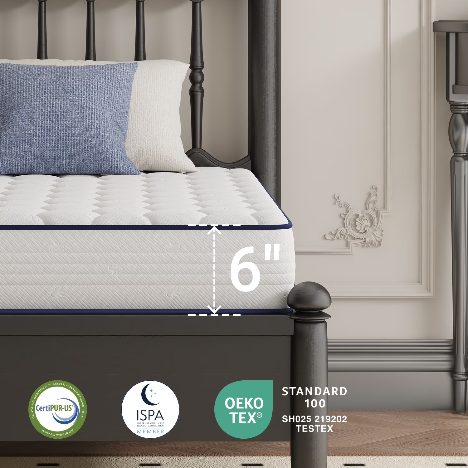 Avenco Pearl 6″ Twin Size Medium Adult Supportive Innerspring Mattress