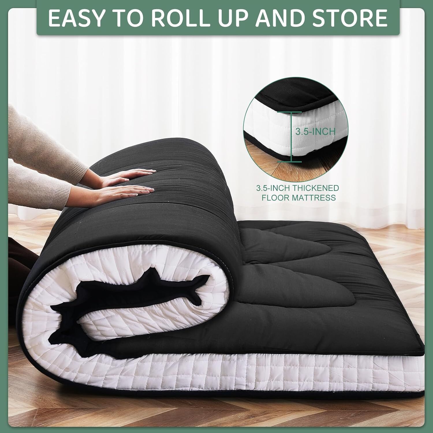 MOPHOTO Japanese Floor Mattress Futon Mattress Foldable Mattress Twin Full Queen