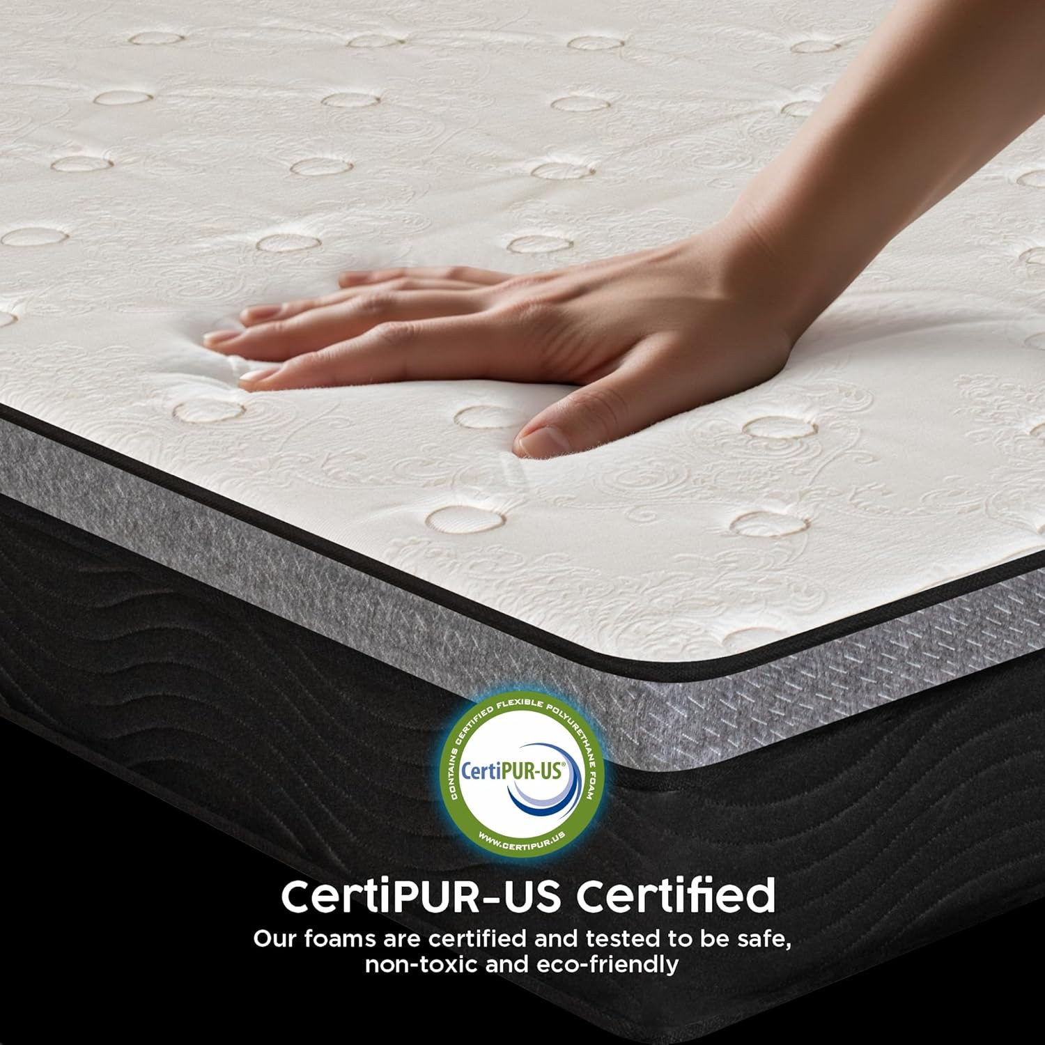 10″ King Size Hybrid Pocket Spring Mattress – Medium Firm & CertiPUR-US Certifie