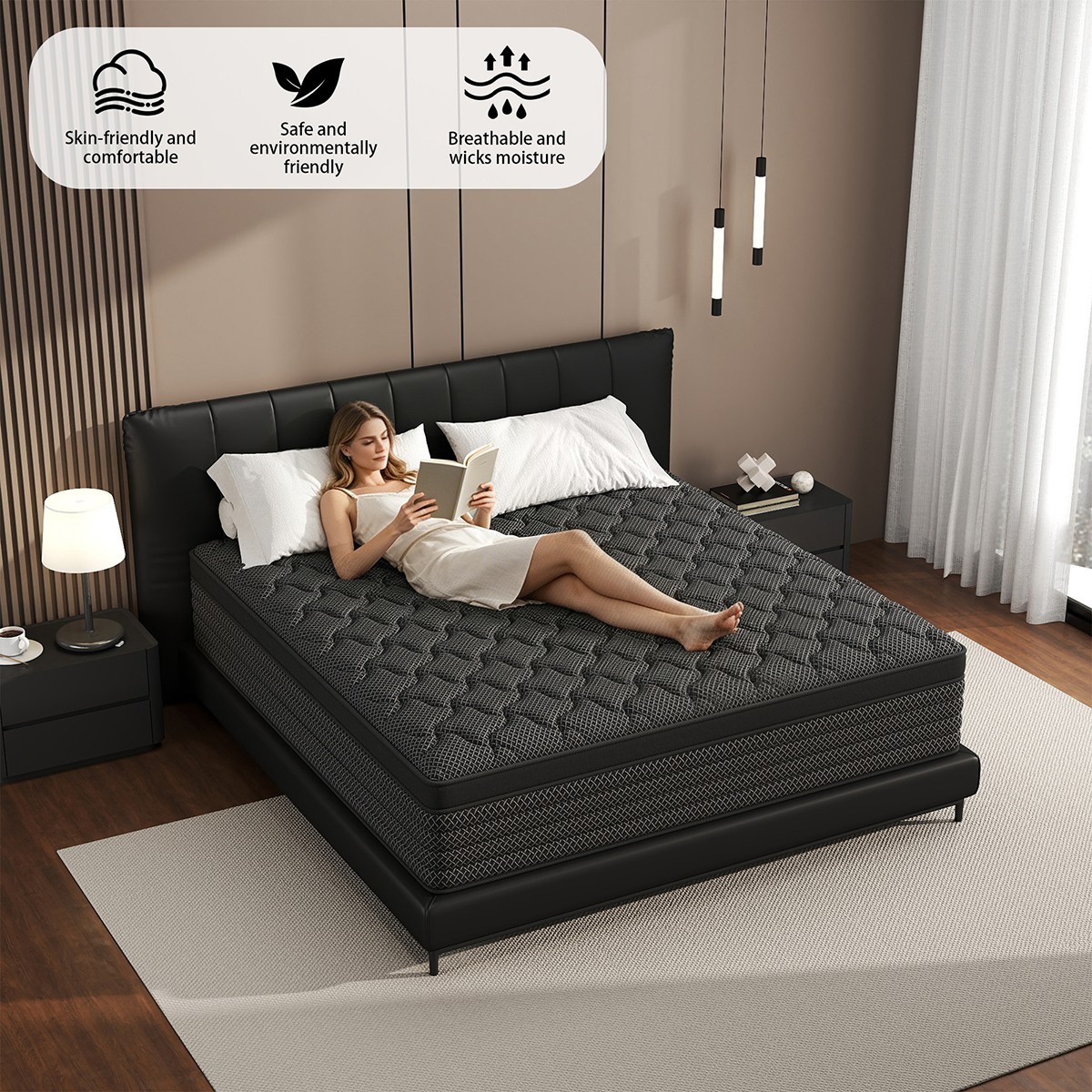 8″/12″/14″ Gel Memory Foam Pocket Spring Mattress in a Box Twin Full Queen King