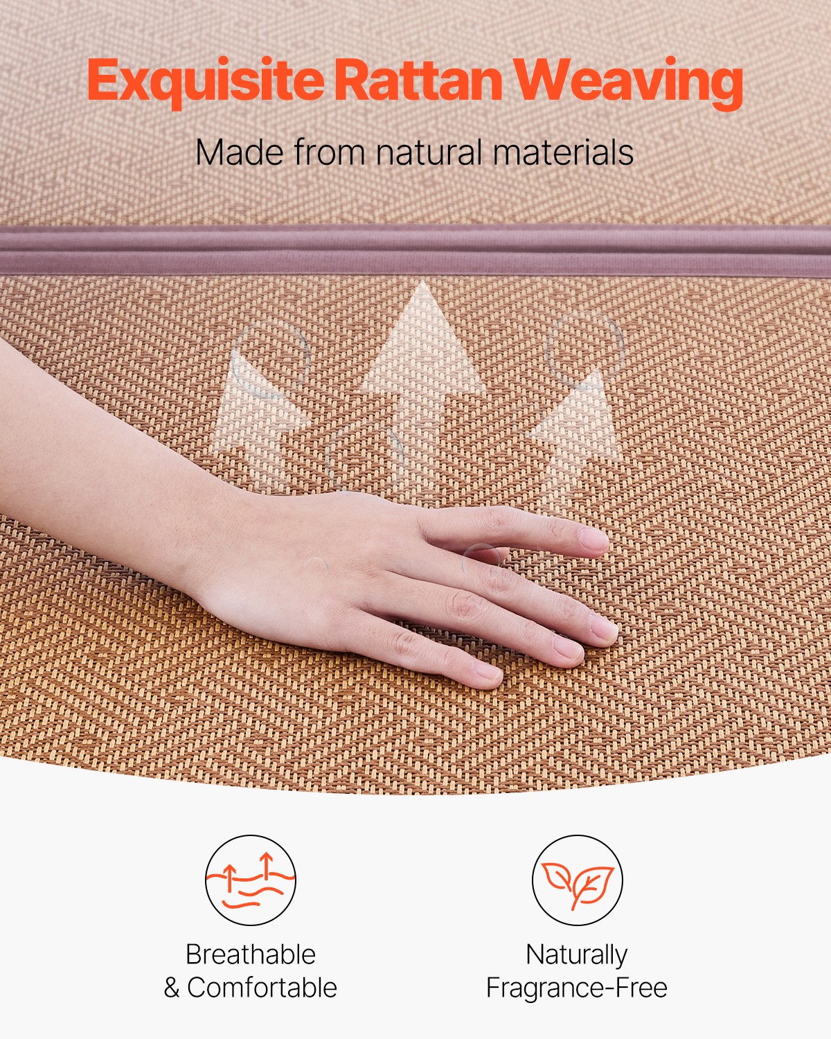 Japanese Tatami Mat 80 x 55 in Foldable Natural Rattan Tatami Mattress