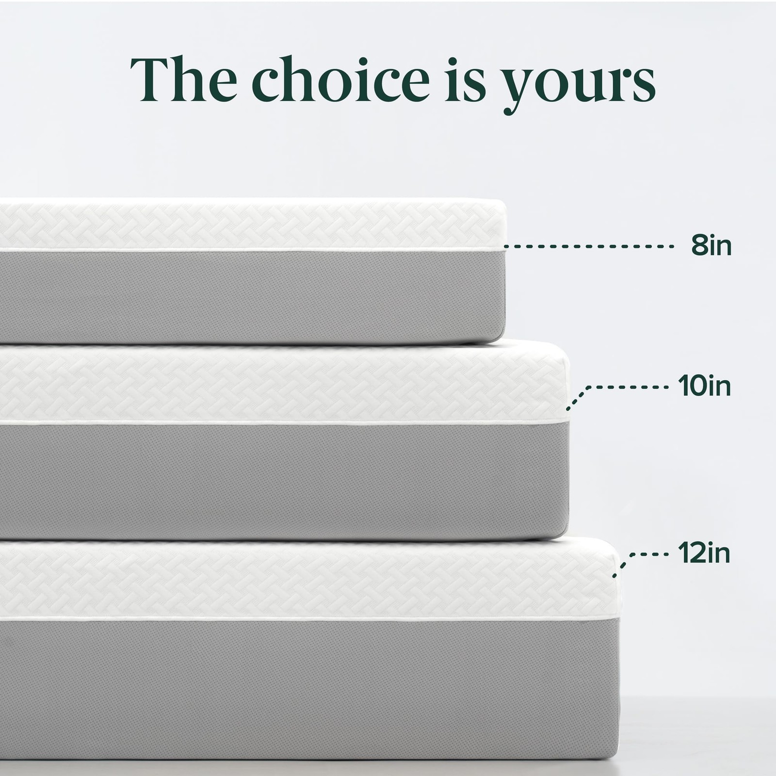 Zinus 12 Inch Green Tea Essential Memory Foam Mattress [New Queen, White