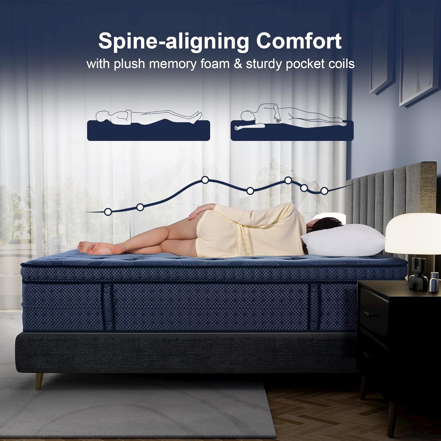Plush – Memory Foam Hybrid Mattress Strong Edge Support Without