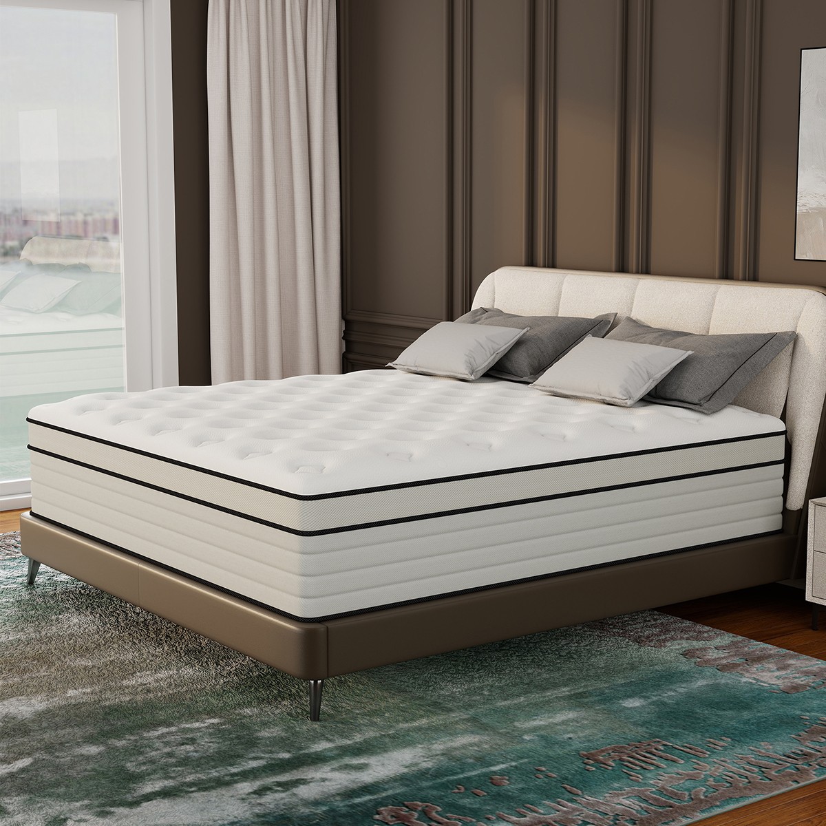 12″ 14″ Mattress Gel Memory Foam Hybrid Spring Twin Full Queen King Bed in a Box