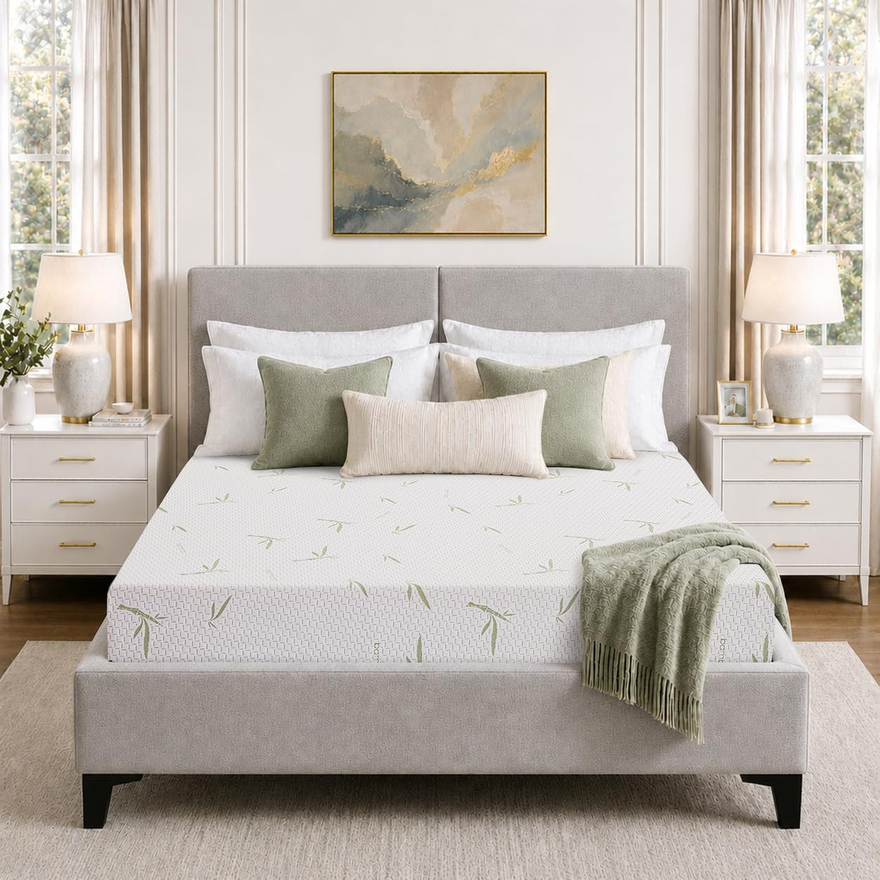 Twin XL Mattress, 6 Inch Green Tea Gel Memory Foam Mattress for Kids with Breath
