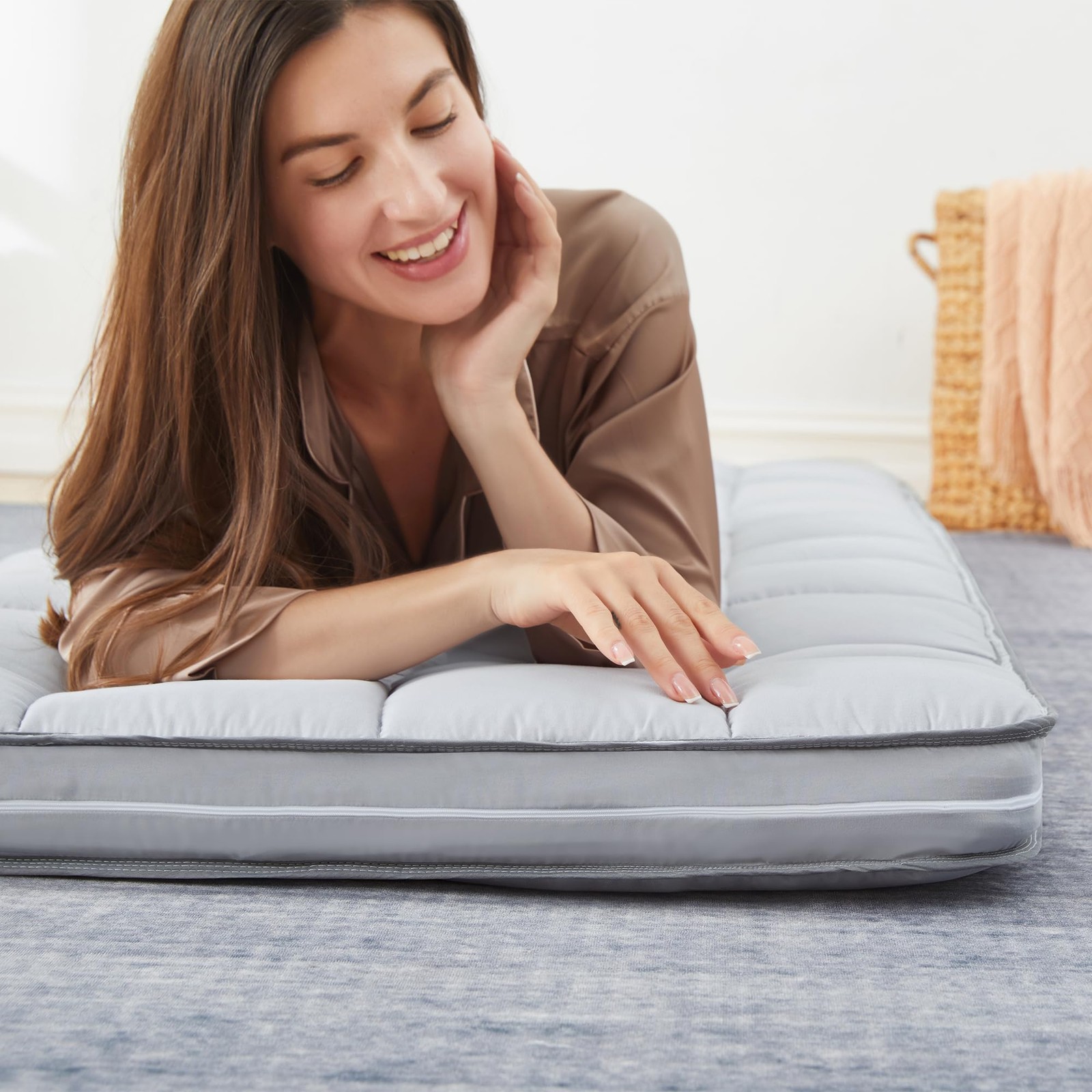4Inch Cot Mattress Topper,Small Single Infused Memory Foam,Machine Washable P…