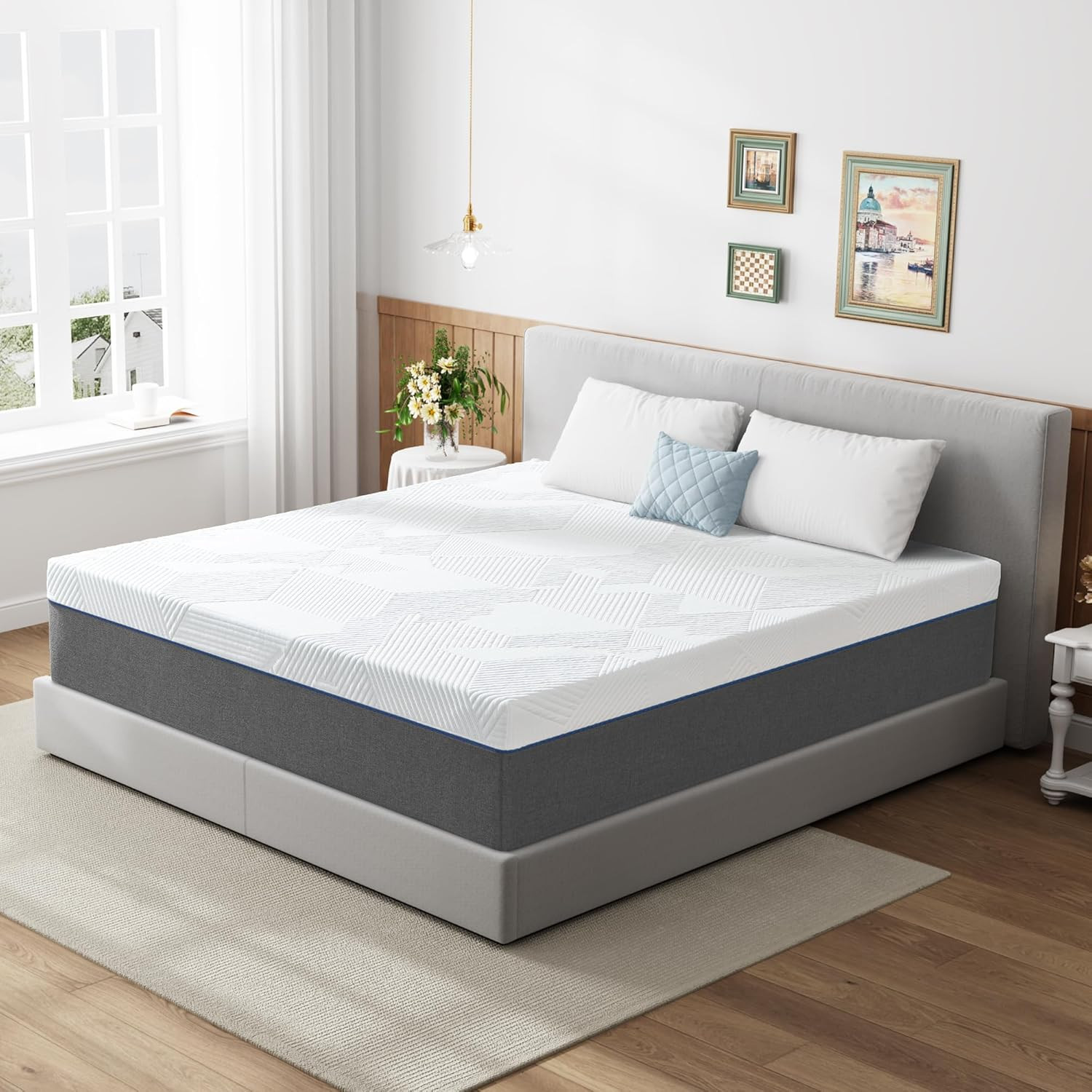 12″ Memory Foam Mattress in a Box – Medium Firm, Pressure Relief, Dark Gray