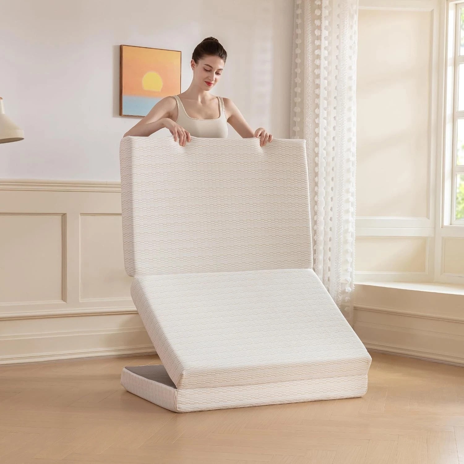 4-Inch Foldable Memory Foam Mattress Topper – Perfect for Camping or Guests