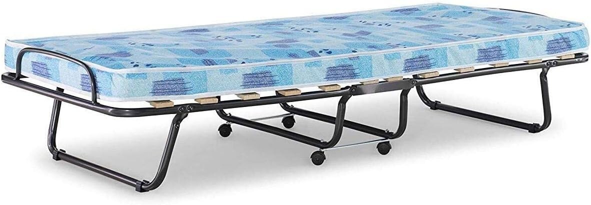 NEW IN BOX! LINON ROMA Folding Bed Blue & White Mattress Made in Italy