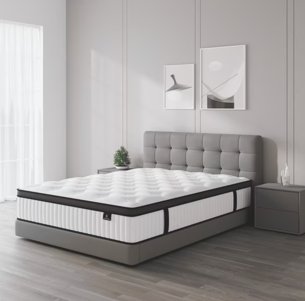 10″ Colchon Queen Gel Memory Foam Hibrido Cama Queen Mattress Medium Firm Hybrid