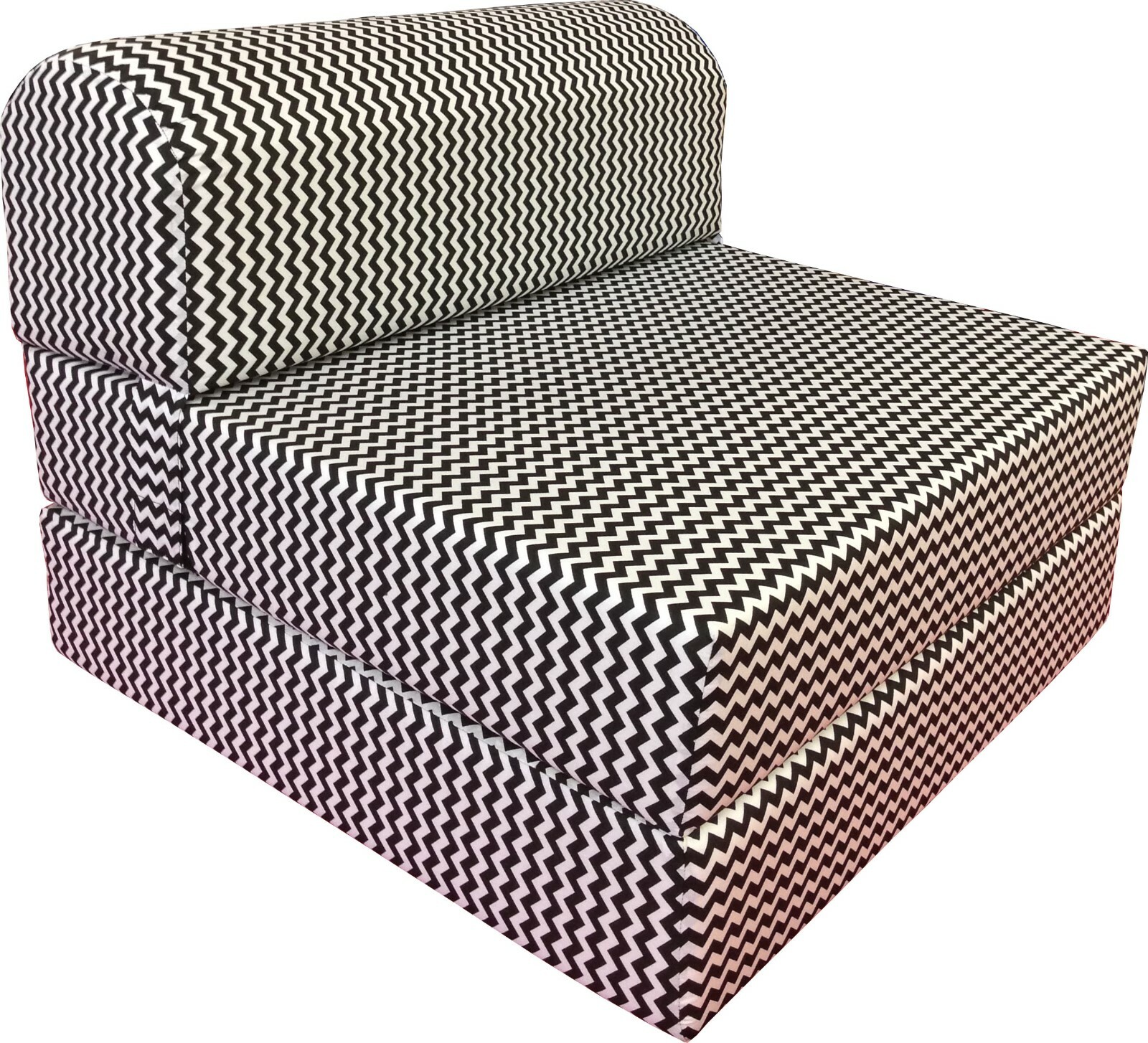 Full 6 x 48 x 72 Flip Chair Folding Foam Beds, Foldable Sofa Bed, Zig Zag