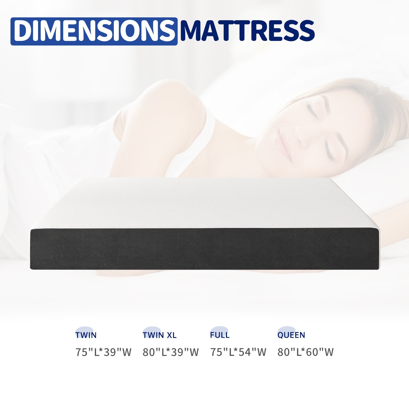 5″ 6″ Memory Foam Mattress Medium Firm Support Mattress in a Box,Fiberglass Free
