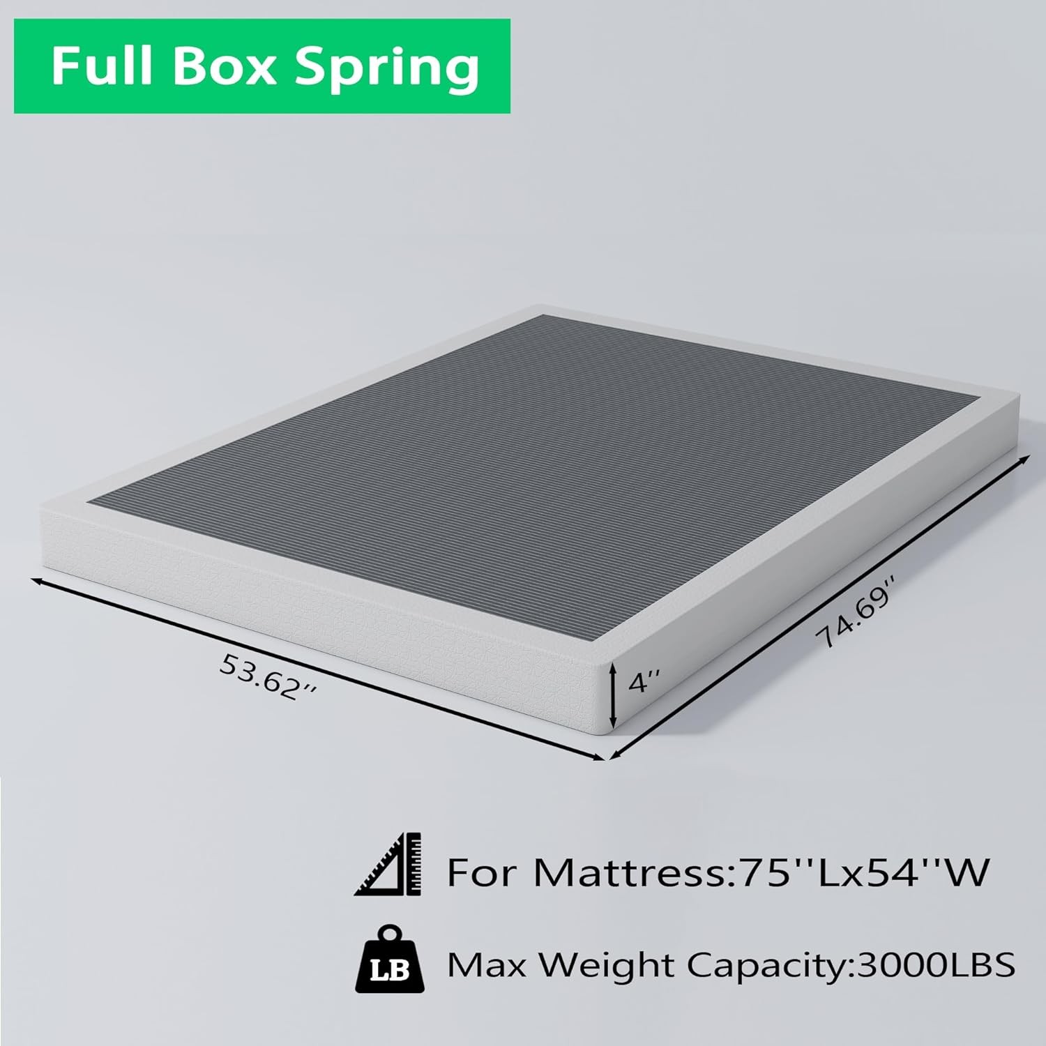 4 Inch Full Box Spring Heavy Duty Metal Box Springs,Mattress Foundation
