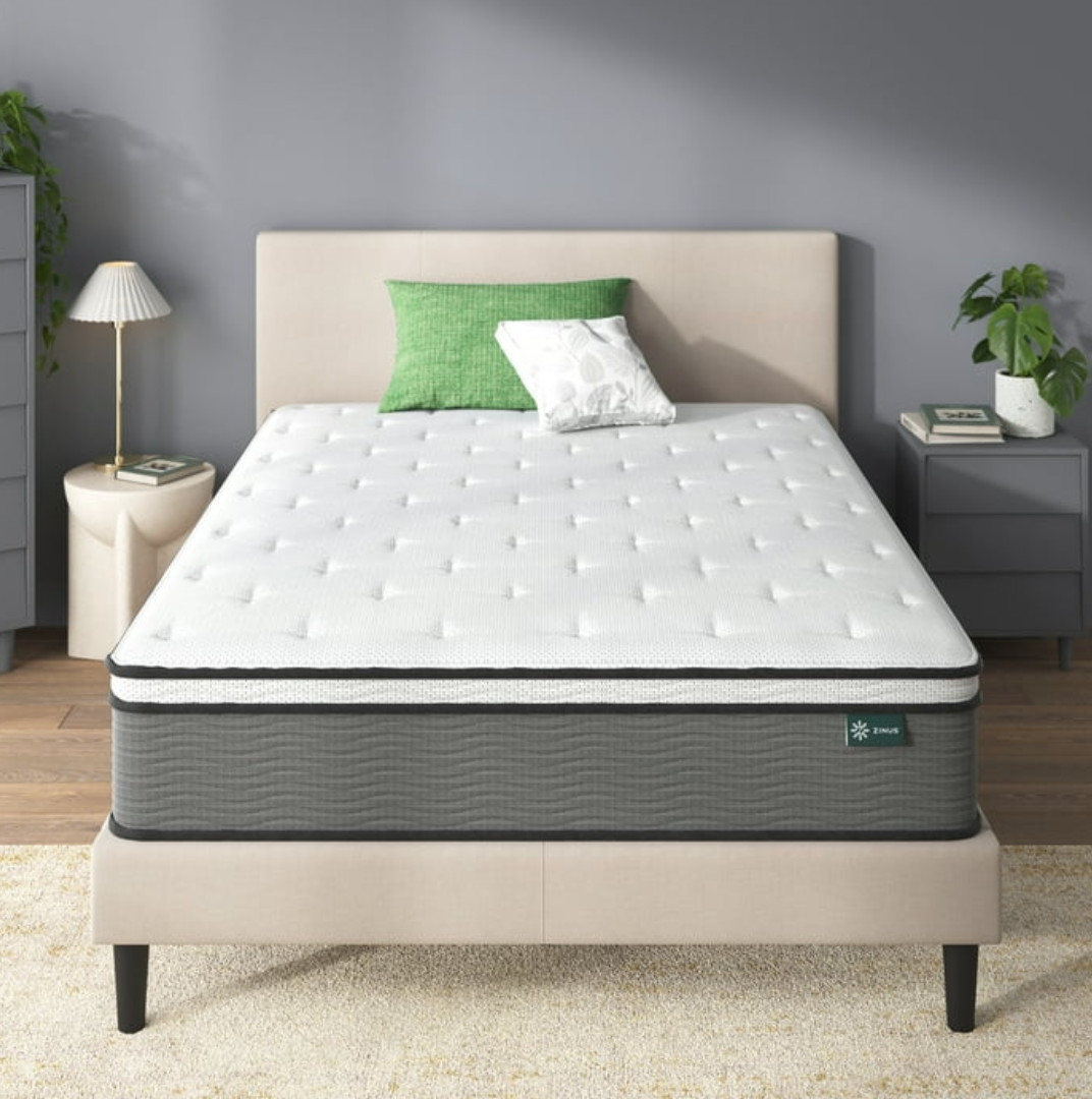 12″ Colchones FULL Size De Espuma 12 Pulgadas Hybrid Comfort Foam Mattress Bed