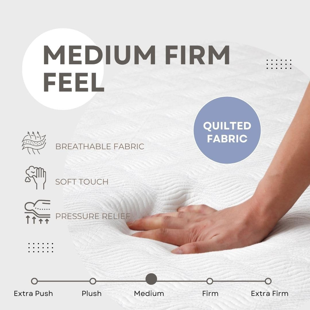 L’Baiet 8 Inch Gel Memory Foam Mattress, Twin Size – Bed in a Box – Medium Firm