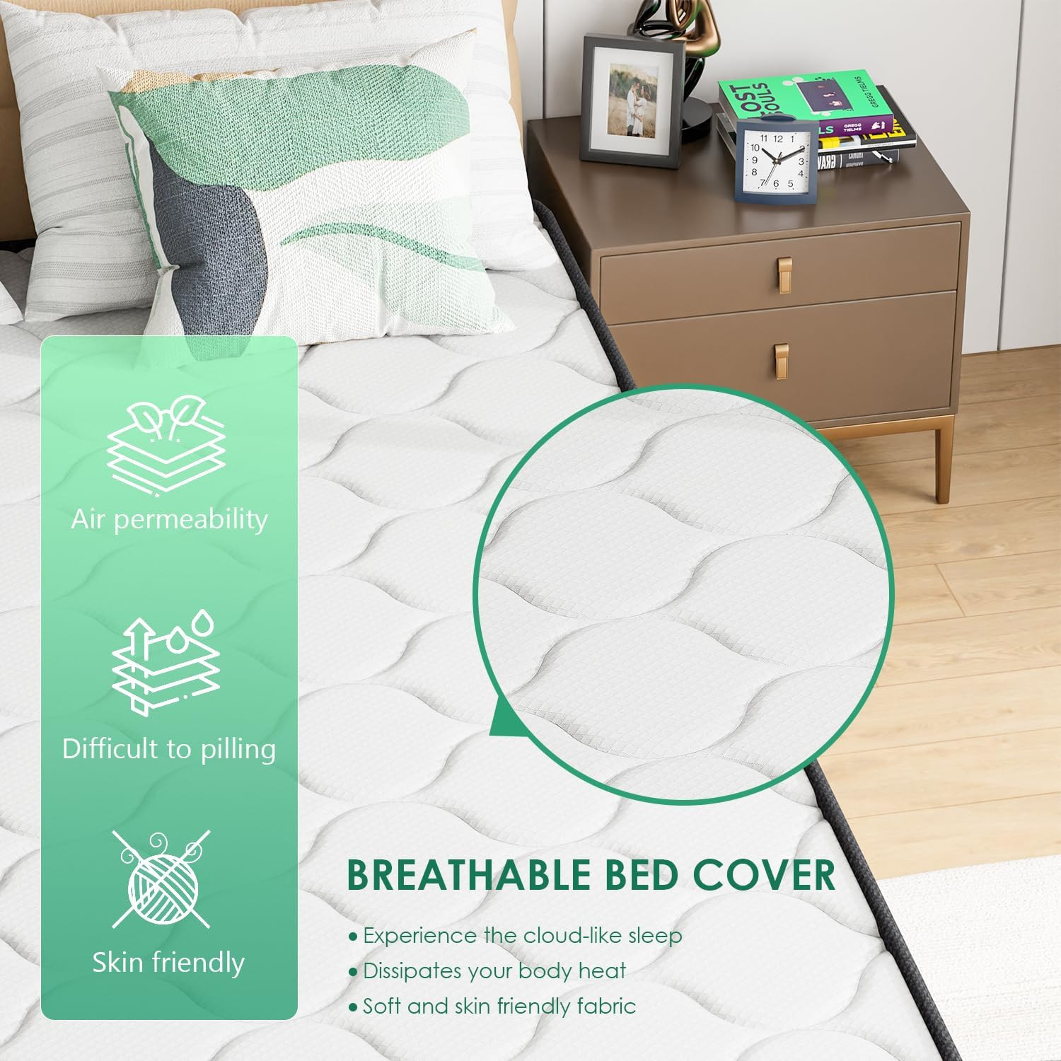 Colchon Full Size 6 Pulgadas De Muelles y Espuma Para Adultos Niños En Oferta