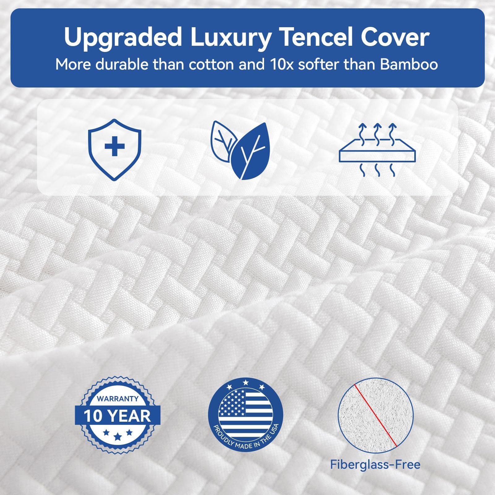 Short Queen RV Mattresses 10 Inch Memory Foam Mattress with Tencel Cover, Pre…