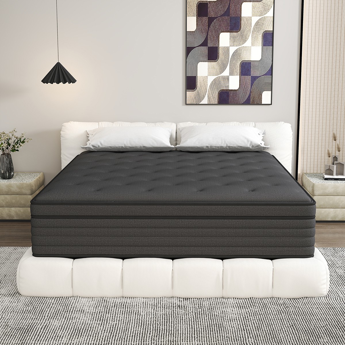 14 Inch Queen Size Hybrid Mattress Gel Memory Foam Pocket Spring Medium Firm Bed