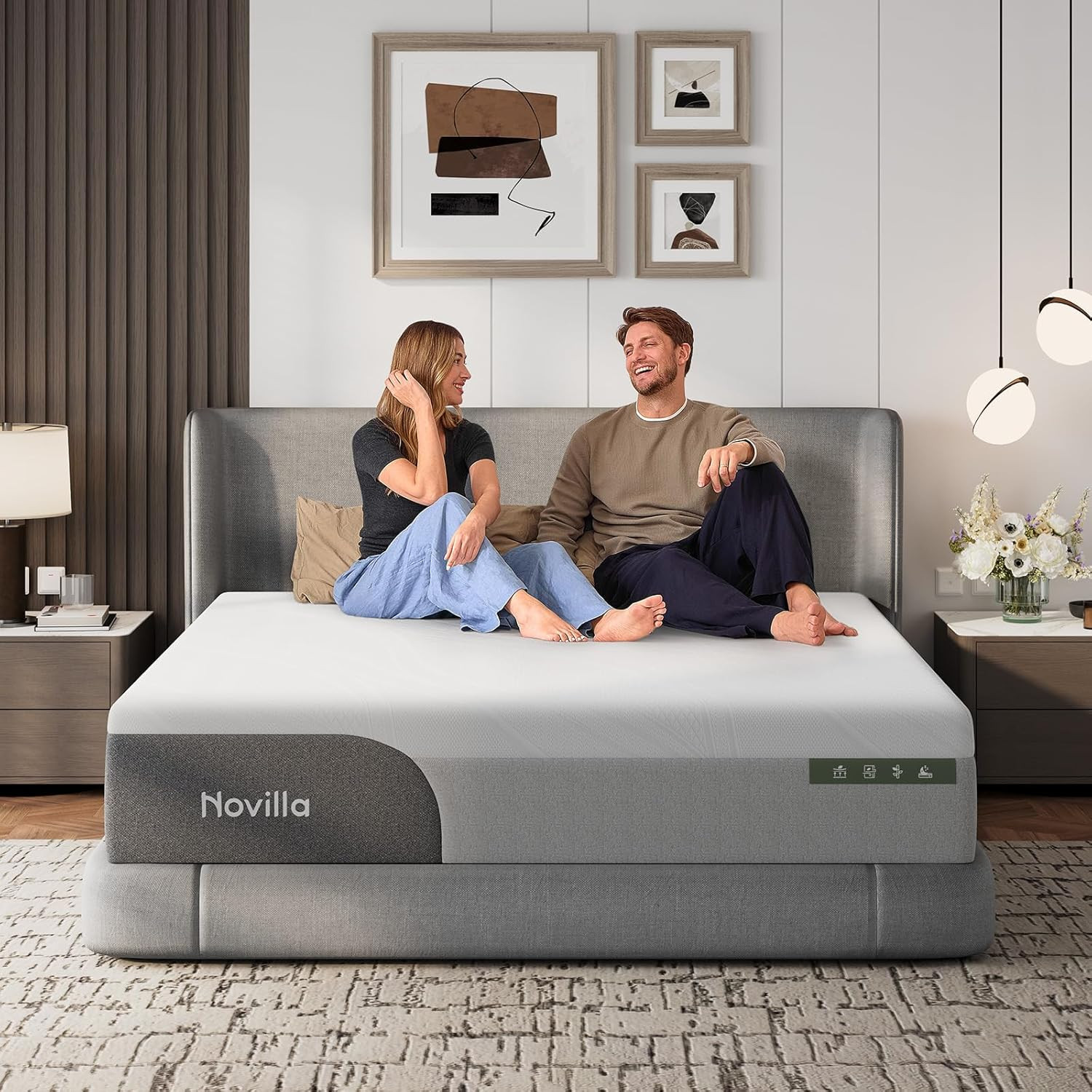 Novilla 14 Inch King Size Mattress, Gel-Infused Bliss Cooling King Memory Foam M