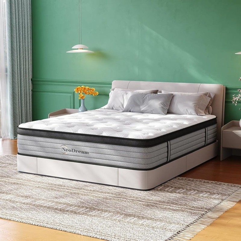 Hybrid Mattress Pocket Springs Memory Foam Pressure Relief Breathable Comfort US