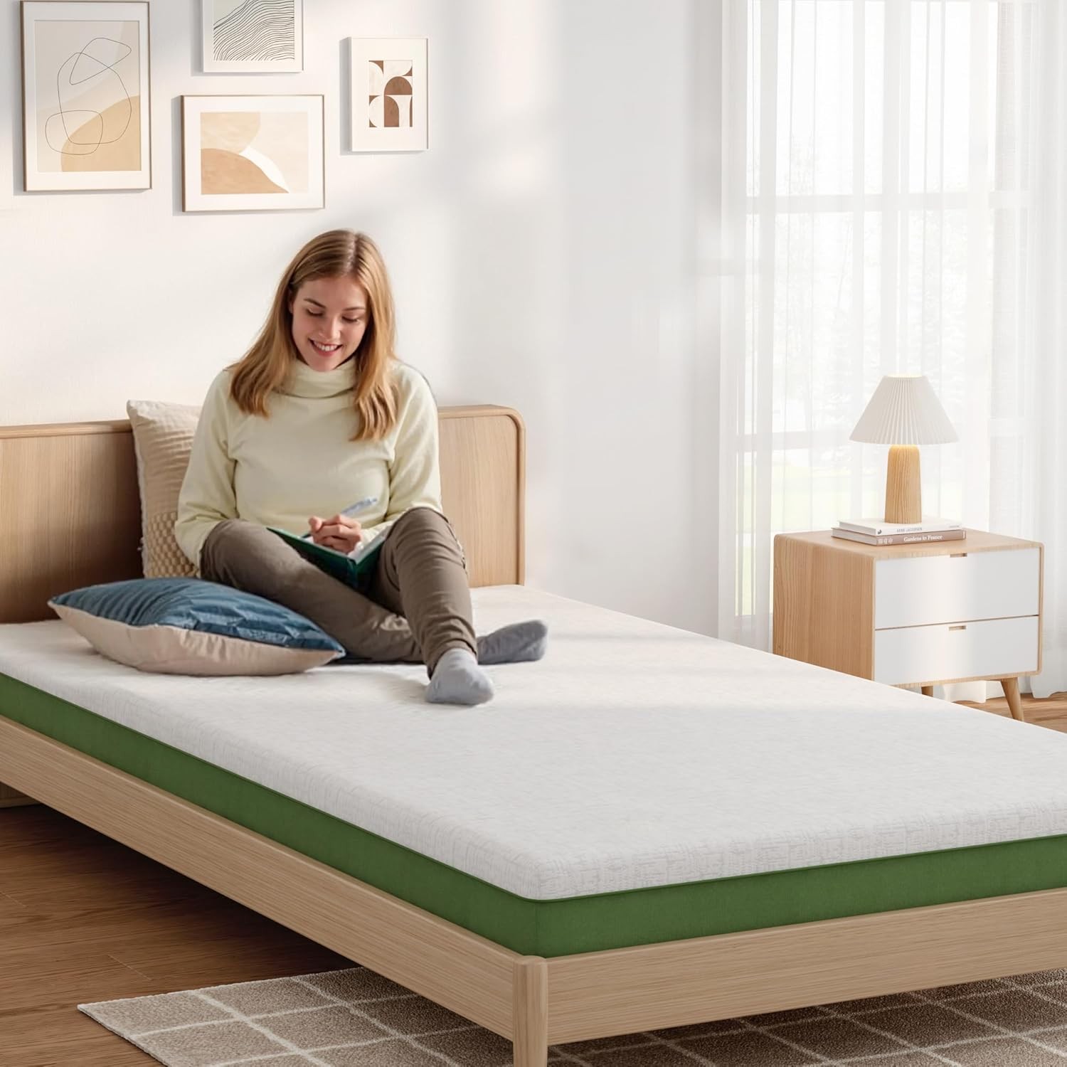 Twin Mattress 6 Inch Gel Memory Foam Medium Firm Washable Cover Bed Box