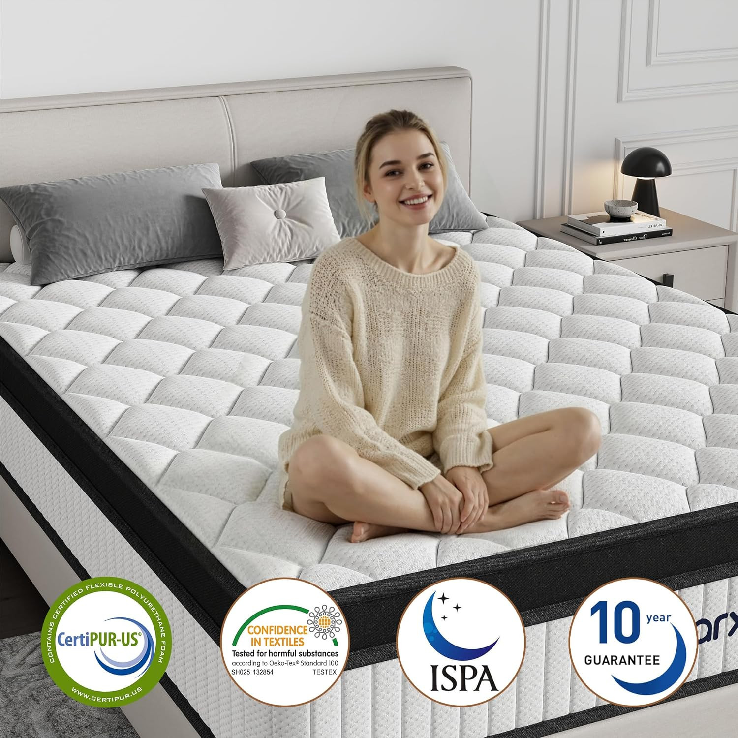 12 Inch Queen Mattress – Medium Firm 5-Layer Queen Size Mattresses Design with T