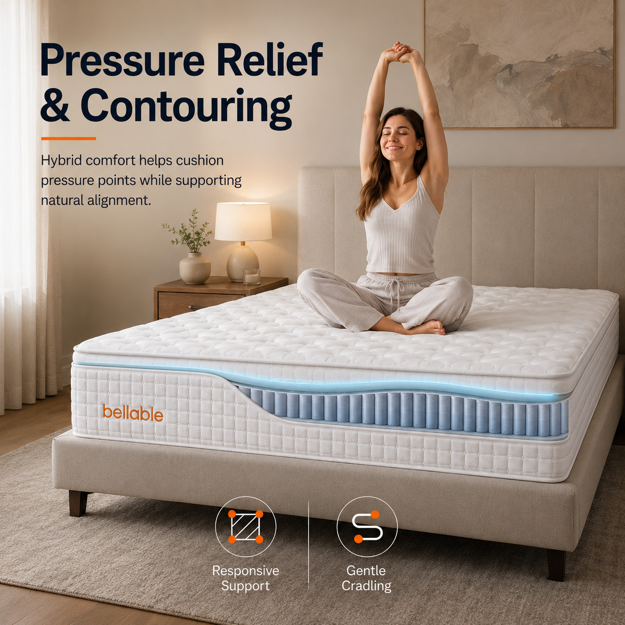 Full XL Mattress 14 Inch Hybrid Mattress in a Box Gel Memory Foam Pocket Spring