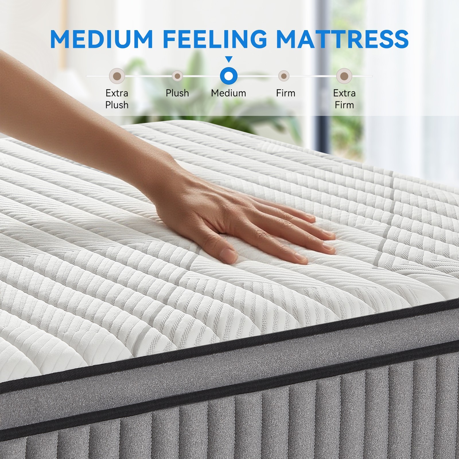 10/12 Inch Gel Memory Foam and Innerspring Hybrid Mattress in a Box Medium Firm