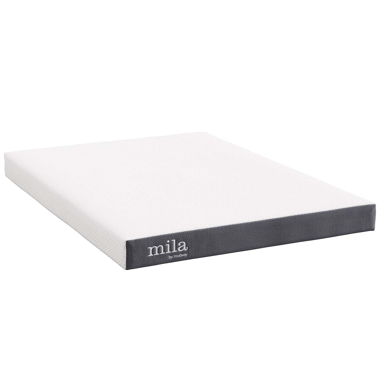 Modway Mila 6″ Modern Style Memory Foam Full XL Mattress in Gray