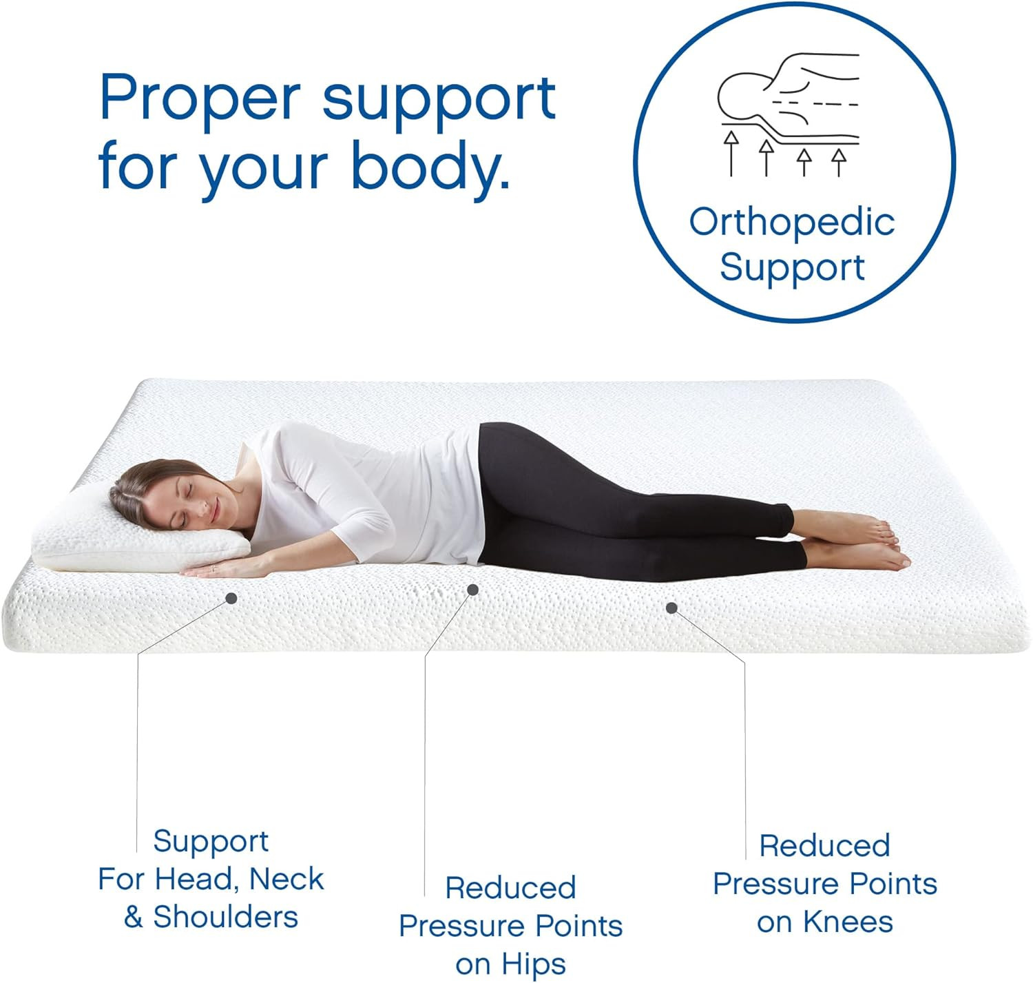 Queen Gel Memory Foam Sofa Bed Mattress Replacement – White