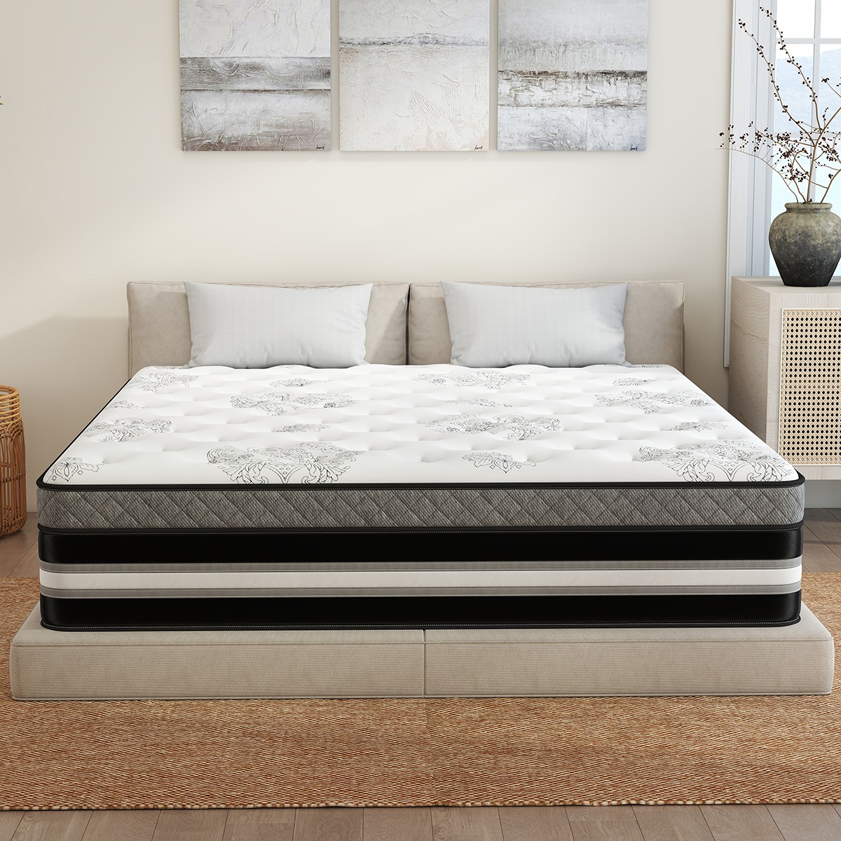 12″ 14″ Twin Full Queen King Mattress Gel Memory Foam Pocket Coil Bed In a Box