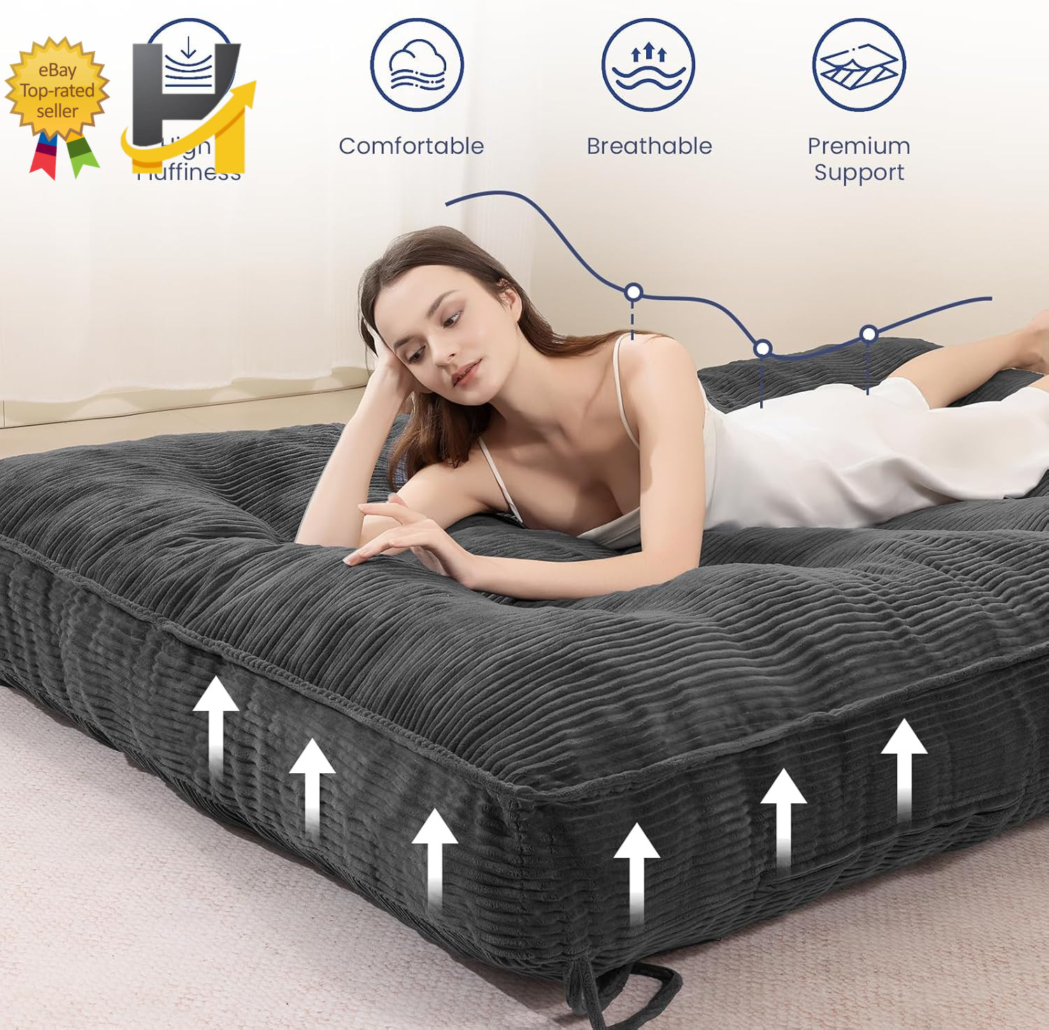 8″ Thick Futons Sofa Couch Bed Sleeper Sofa Bed Floor Mattress for Adults