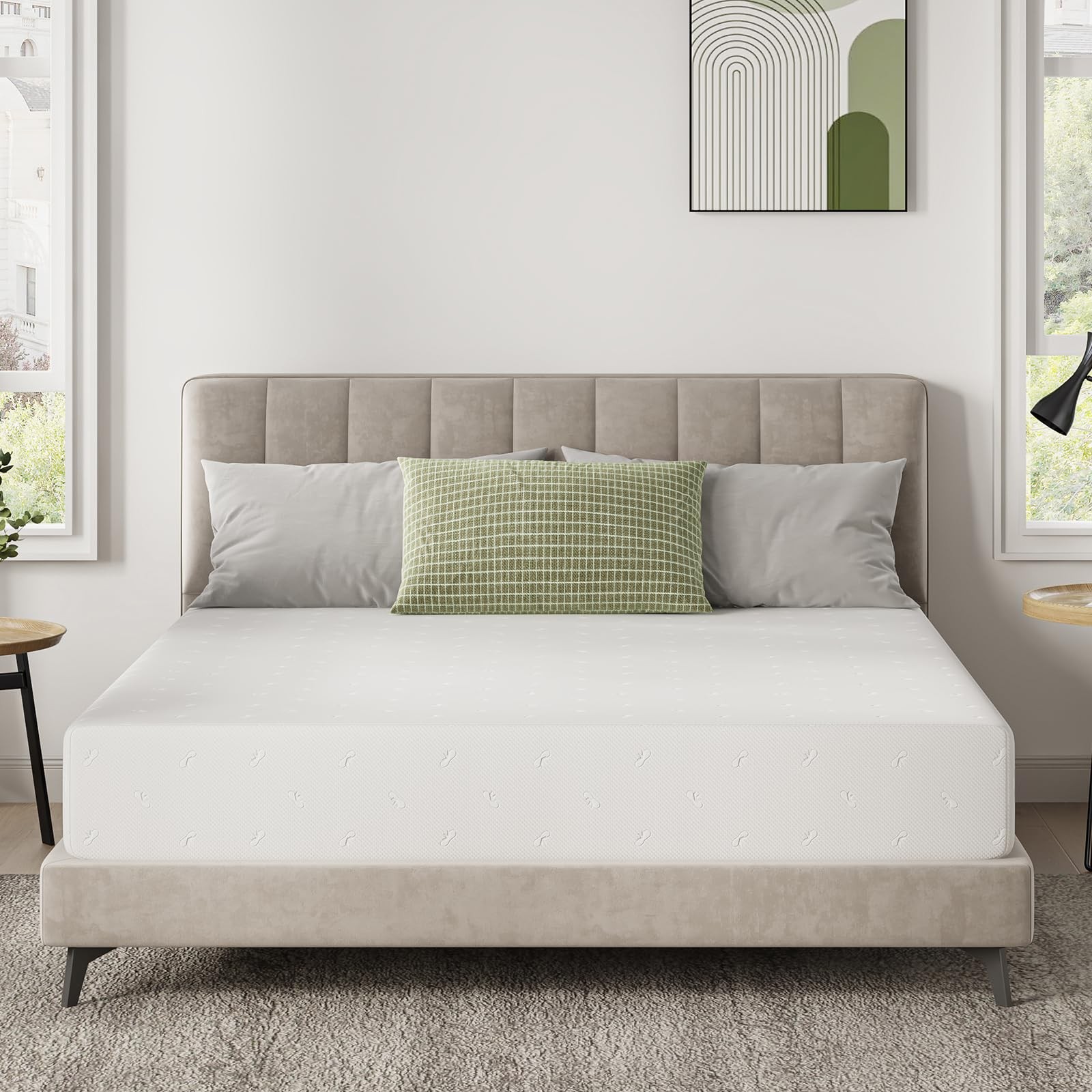 8 Inch Twin Size Memory Foam Mattress with Cooling Gel & Bamboo Charcoal Foam…