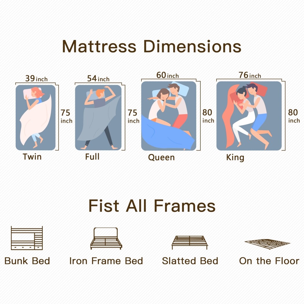 10″ 12″ 14″ Twin Full Queen King Mattress Hybrid Memory Foam Spring Bed In A Box