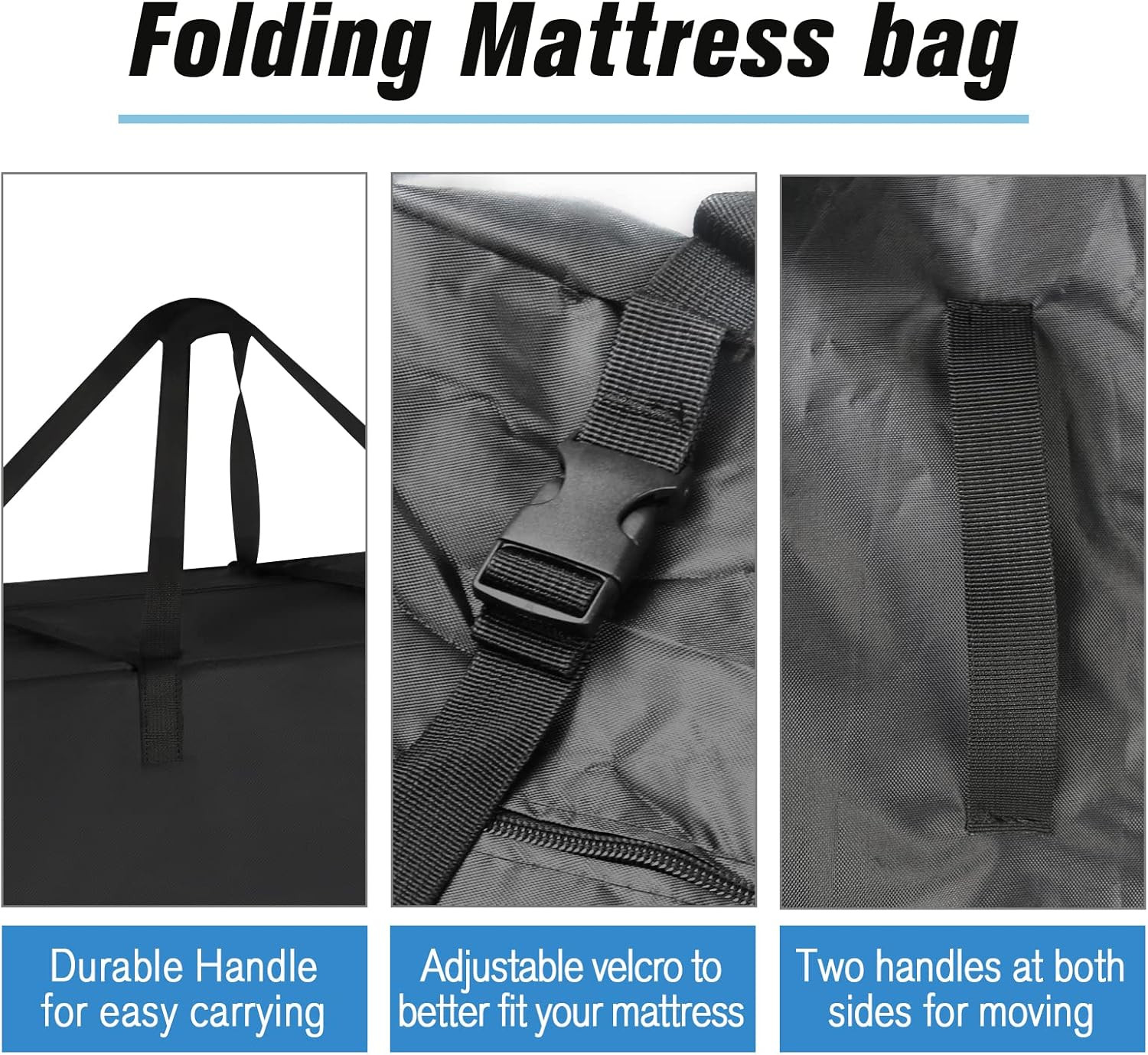 6 Inch Full Tri Folding Mattress Storage Bag,Trifold Memory Foam Mattress Case,P