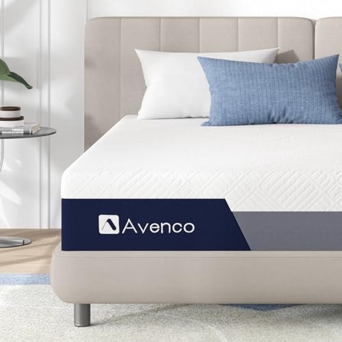 Avenoco California King 12 Inch Memory Foam Mattress – WHITE/GRAY