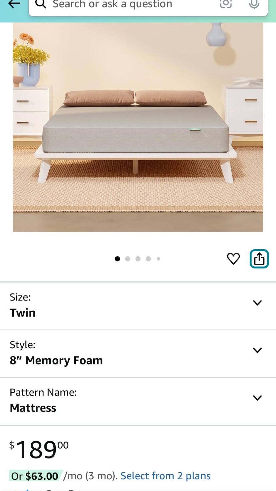 Brand New Siena 8” Twin Gel Memory Foam Mattress – Medium Firm