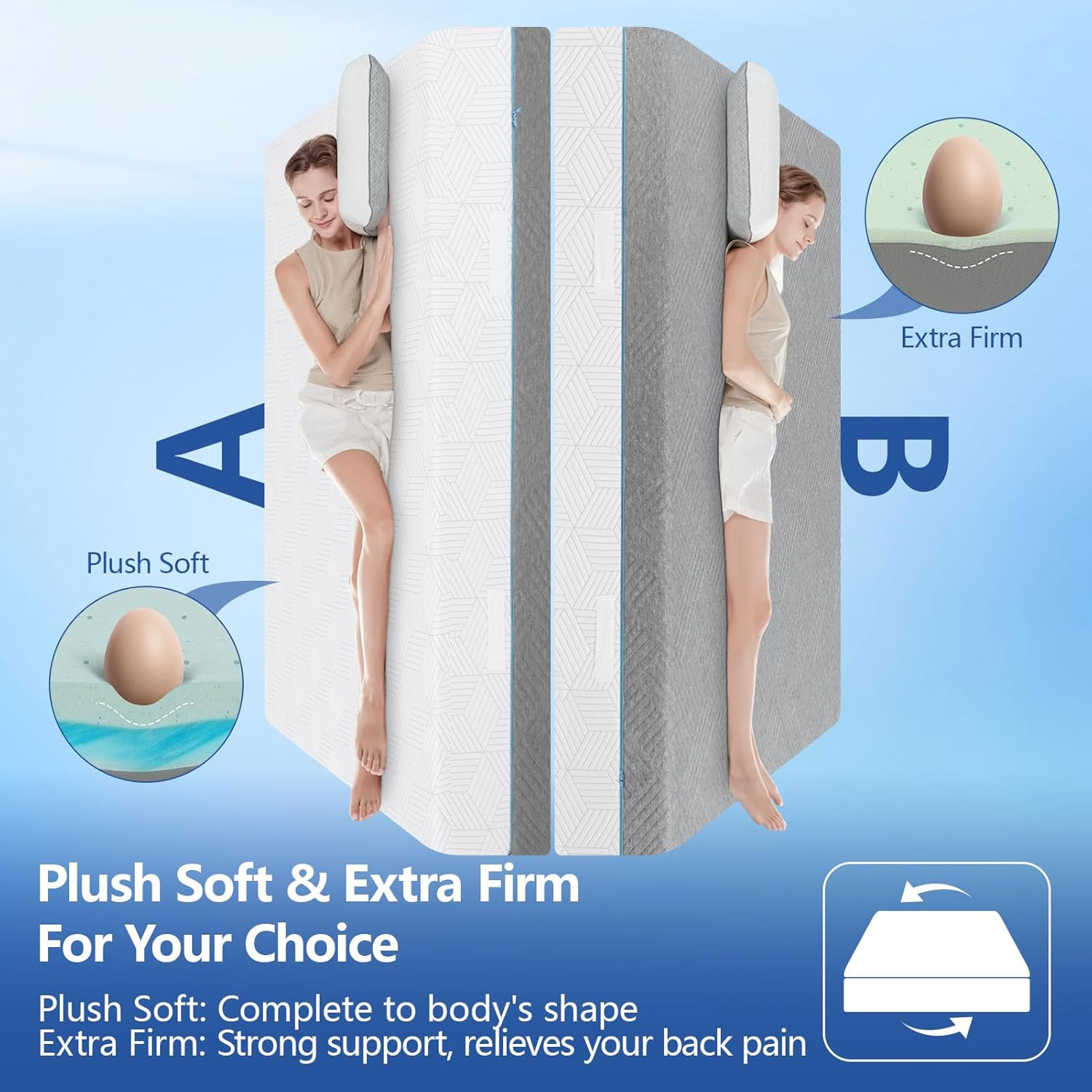 Extra Firm King Mattress 16 Memory Foam Gel Green Tea Bed in a Box Back Pain