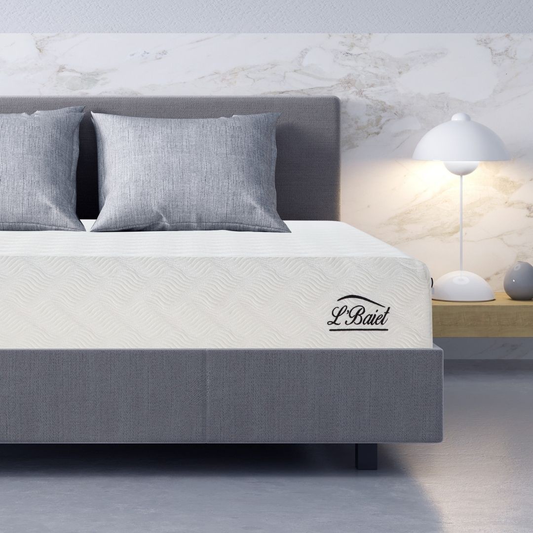 L’Baiet 6″ Bed in a Box Medium Firm Gel Memory Foam Full Size Mattress in White