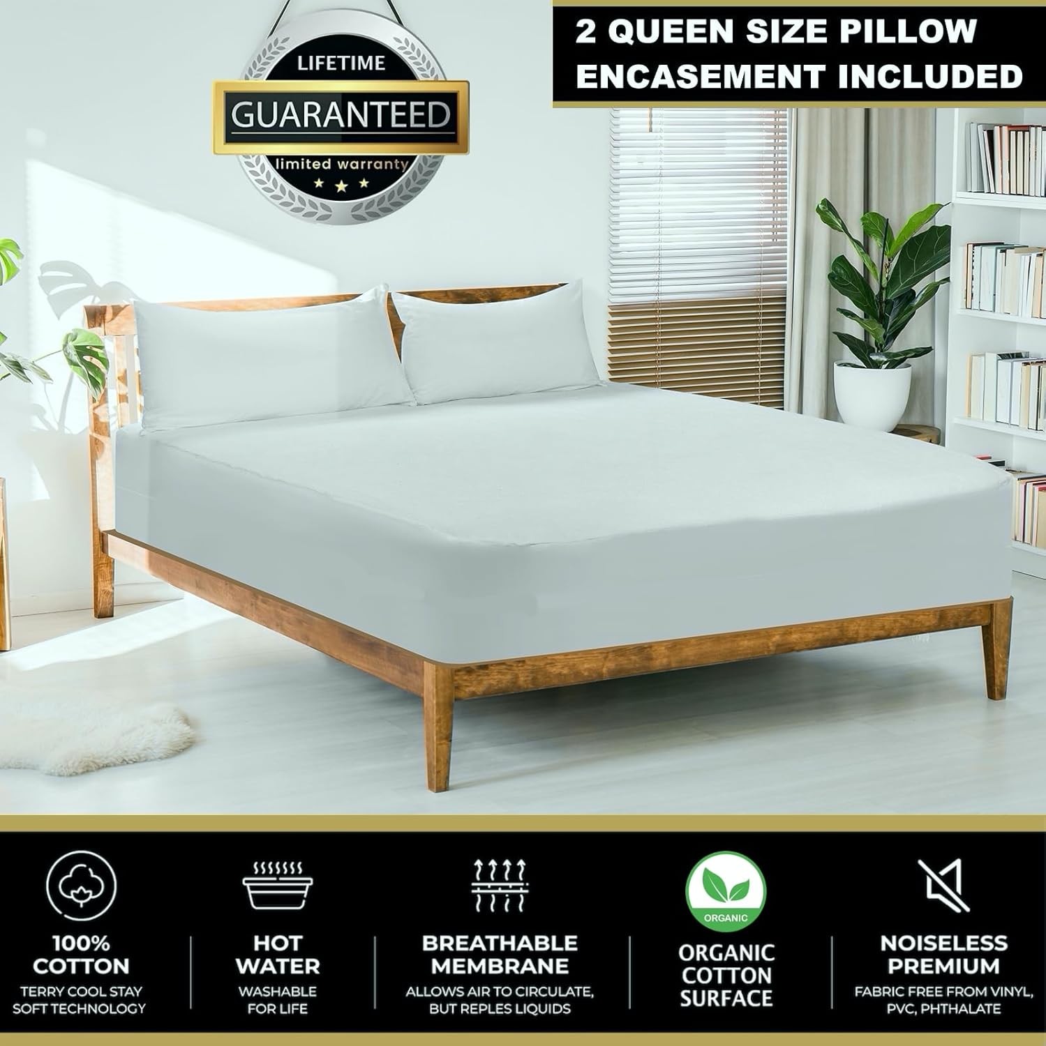 MATTSHIELD Maximum 3-Piece Kit – Waterproof Organic Cotton Terry Full, White
