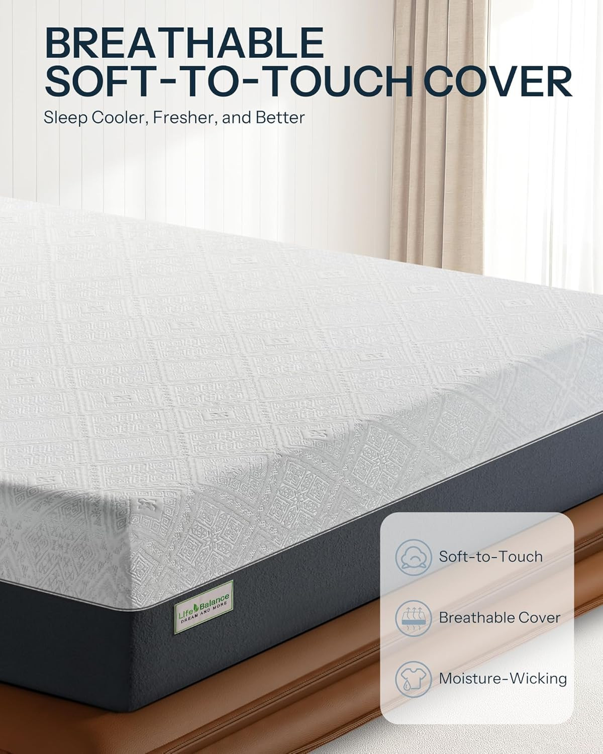 10-Inch Cooling Gel King Mattress – USA Made, Pressure Relief & Motion Isolation