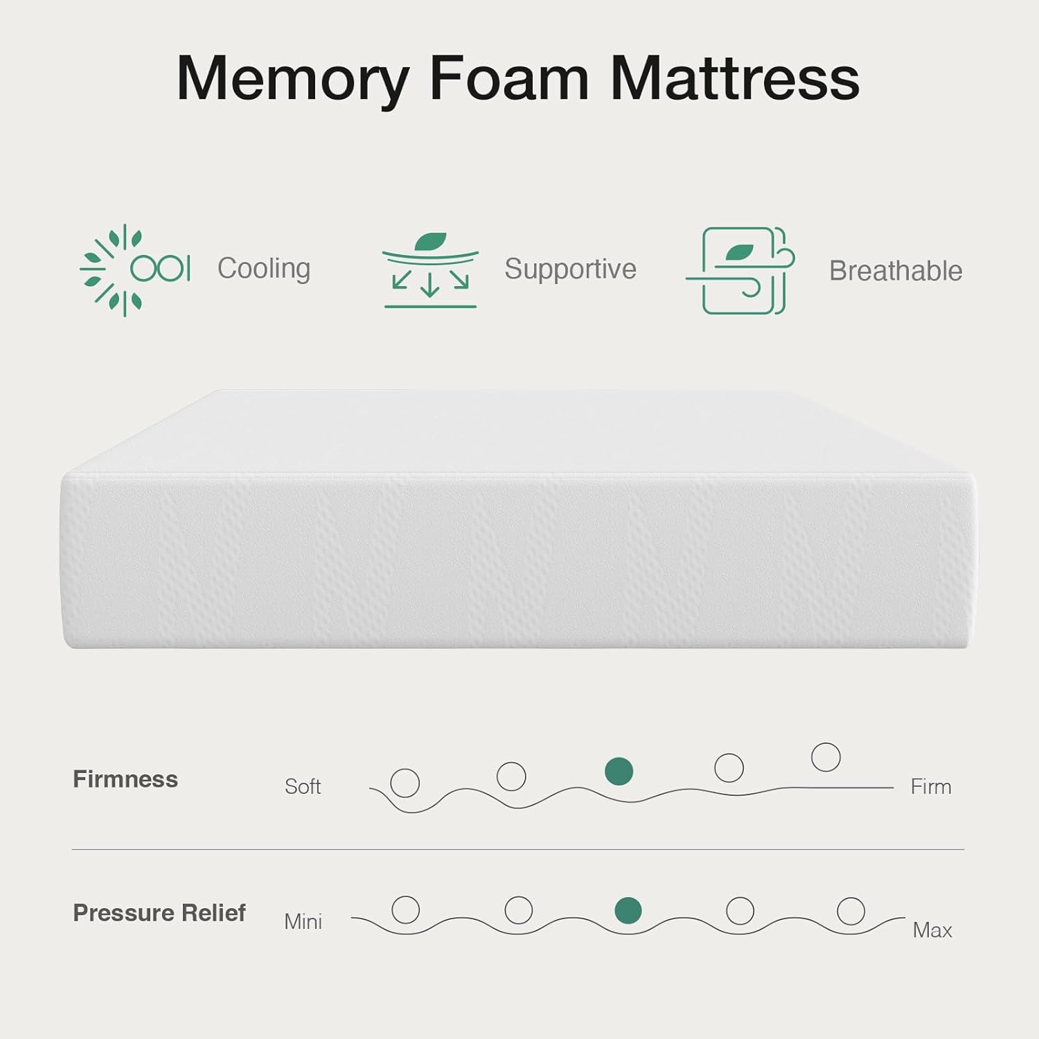 12″ Queen Gel Memory Foam Mattress Cooling Pressure Relief CertiPUR Bed in Box