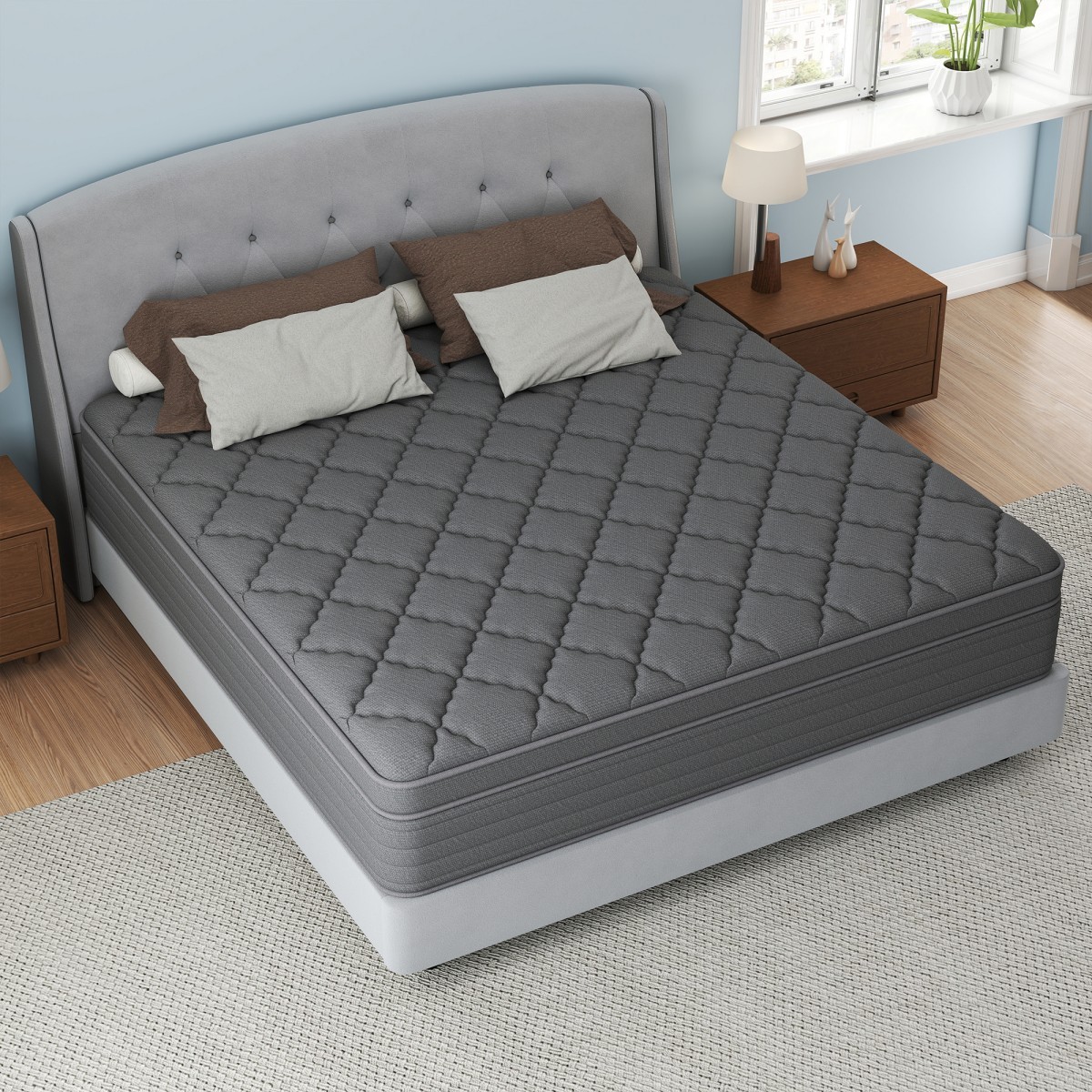 12″ 14″ Gel Memory Foam Hybrid Spring Mattress in a Box Twin Full Queen King
