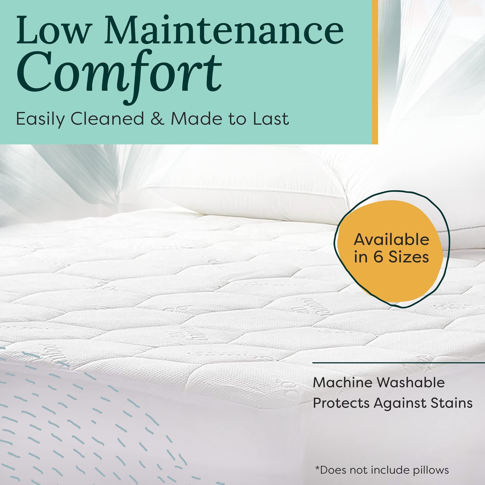 Zen Mattress Pad Cover – Cooling Bed Topper & Waterproof Protector w/Deep Poc…