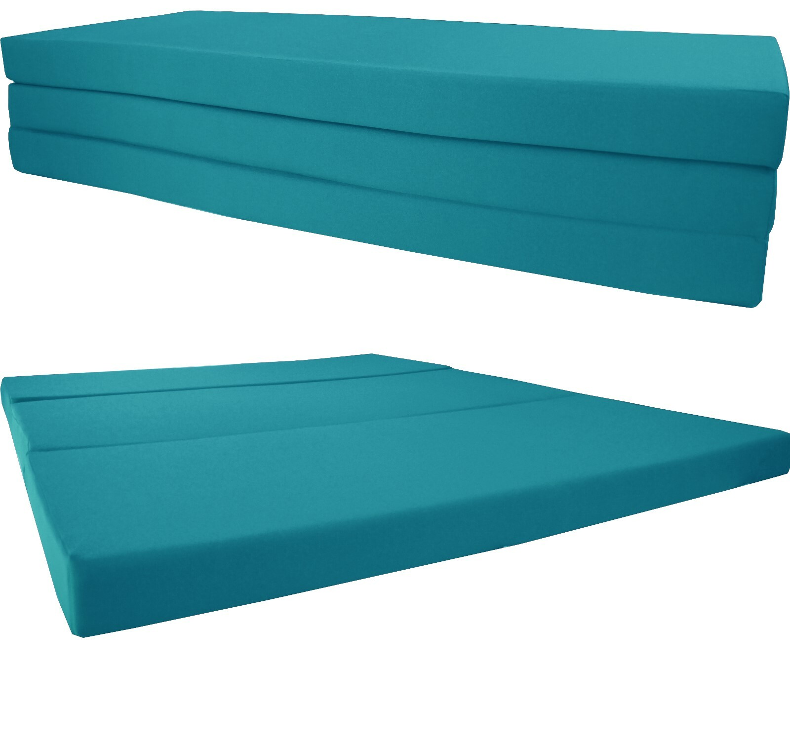 Queen Trifold Foam Beds, Foldable Mats, Cushion, Seats 4x60x80 Turquoise