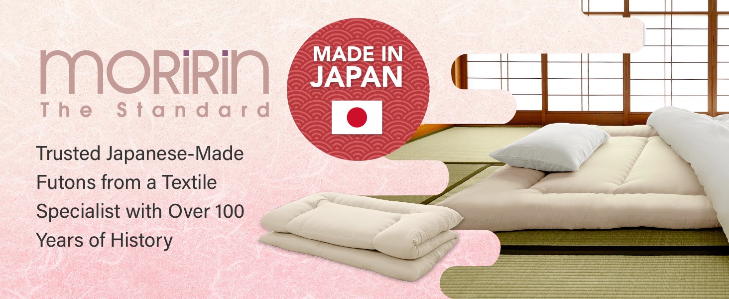 Japanese Futon Floor Mattr, Firm-Core SHIKIBUTON, Made in Japan